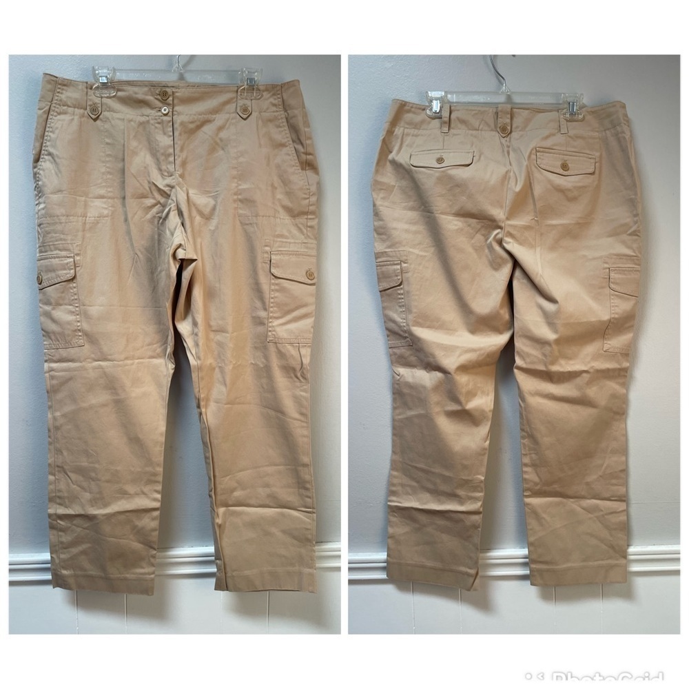 Talbots Signature khaki Cargo Pants Size 14